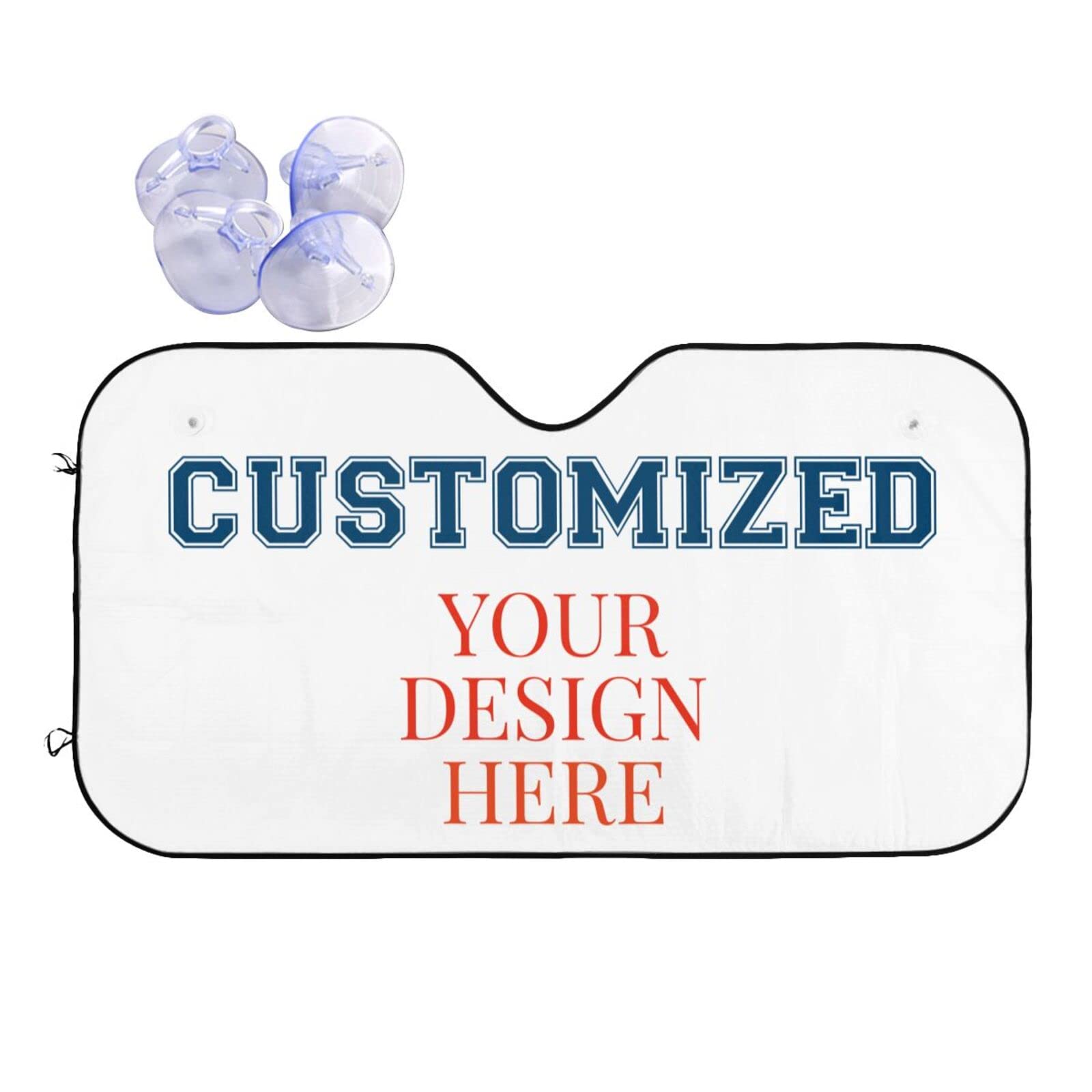 Phelika Parasol plegable para parabrisas delantero con foto personalizada, acordeón, para automóvil, camión, SUV, protege los rayos del sol, de aluminio, mantiene tu vehículo fresco