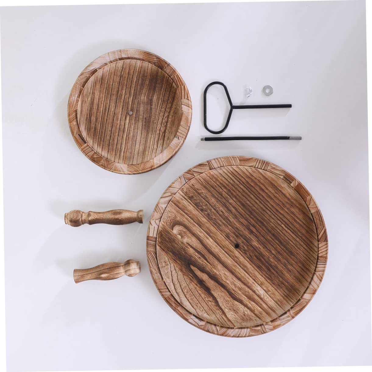 DECHOUS Estante de Exhibición de Dulces de Madera Marrón, 2 Niveles, para Snack y Fruta Seca, Adecuado para Hogar y Restaurante