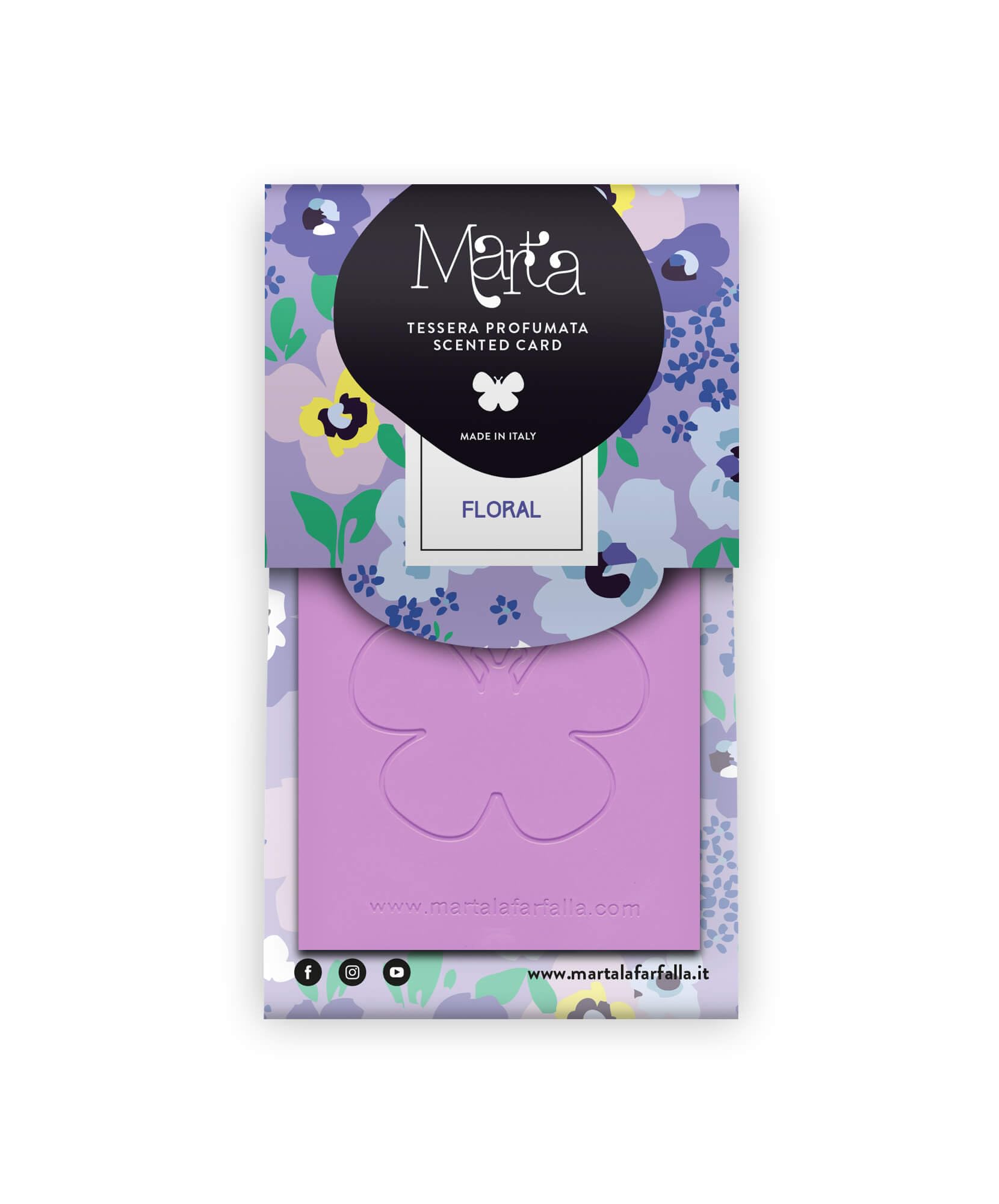 Marta Card Floral Tre Tessere al Profumo di Gelsomino per Armadi e Cassetti