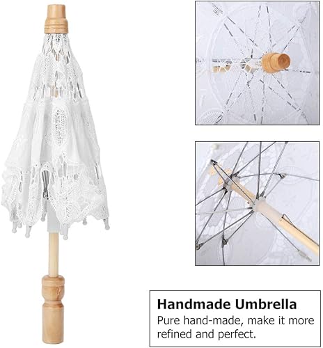 Miniatura 9 de Sombrilla de encaje floral vintage, tela de seda, sombrilla de encaje para fotografía, sombrilla de encaje hecha a mano con bordado de encaje para