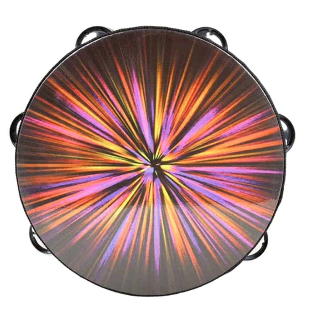 Handpan Tambour Shaman Tambour 8 Pouces Tambour en Bois Fait À La Main avec Double Rangée Jingle Reflex Tambour Percussion Ethereal Tambour Langue Tambour Haute qualité