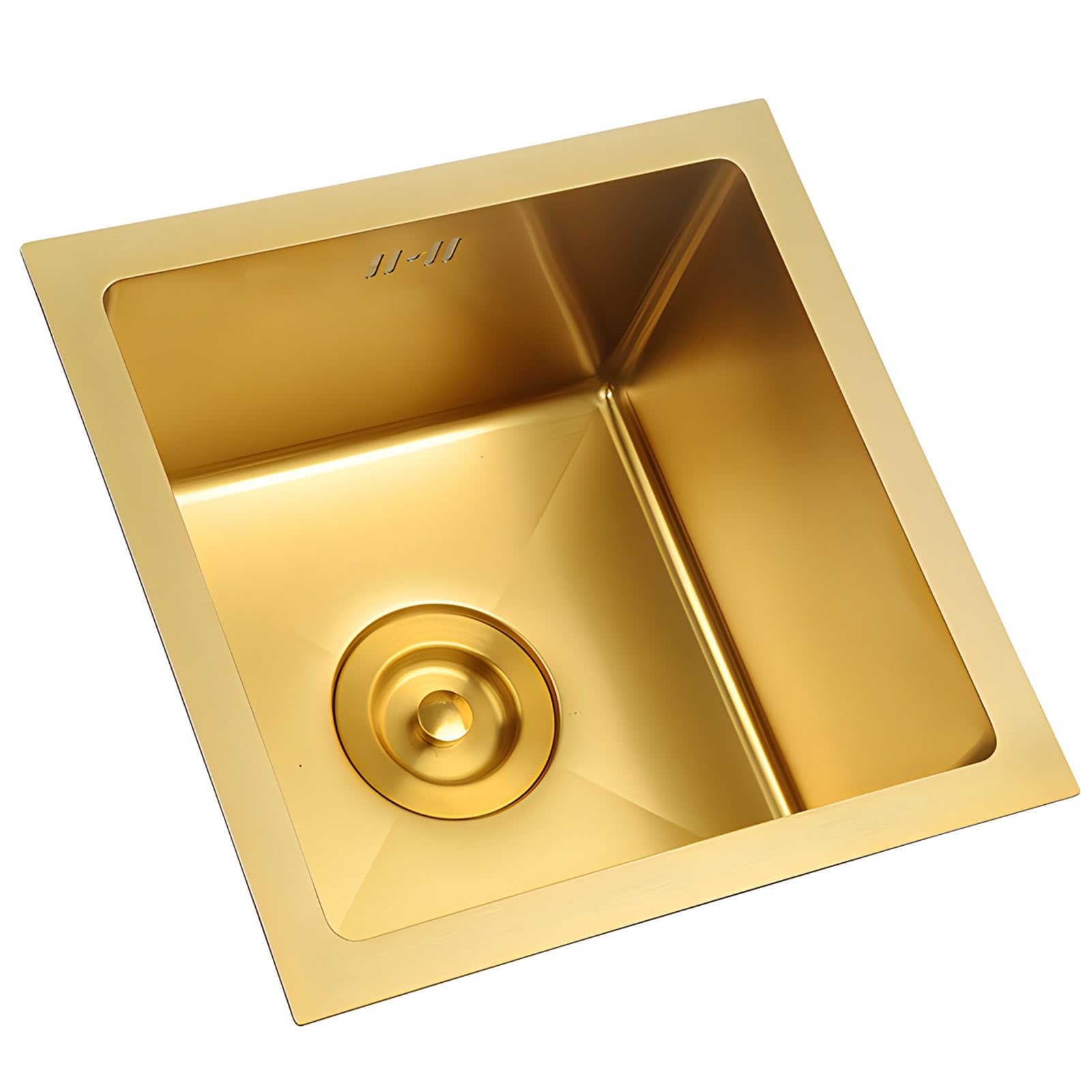 Fregadero pequeño de acero inoxidable dorado para optimizar cocinas estrechas sin perder estilo