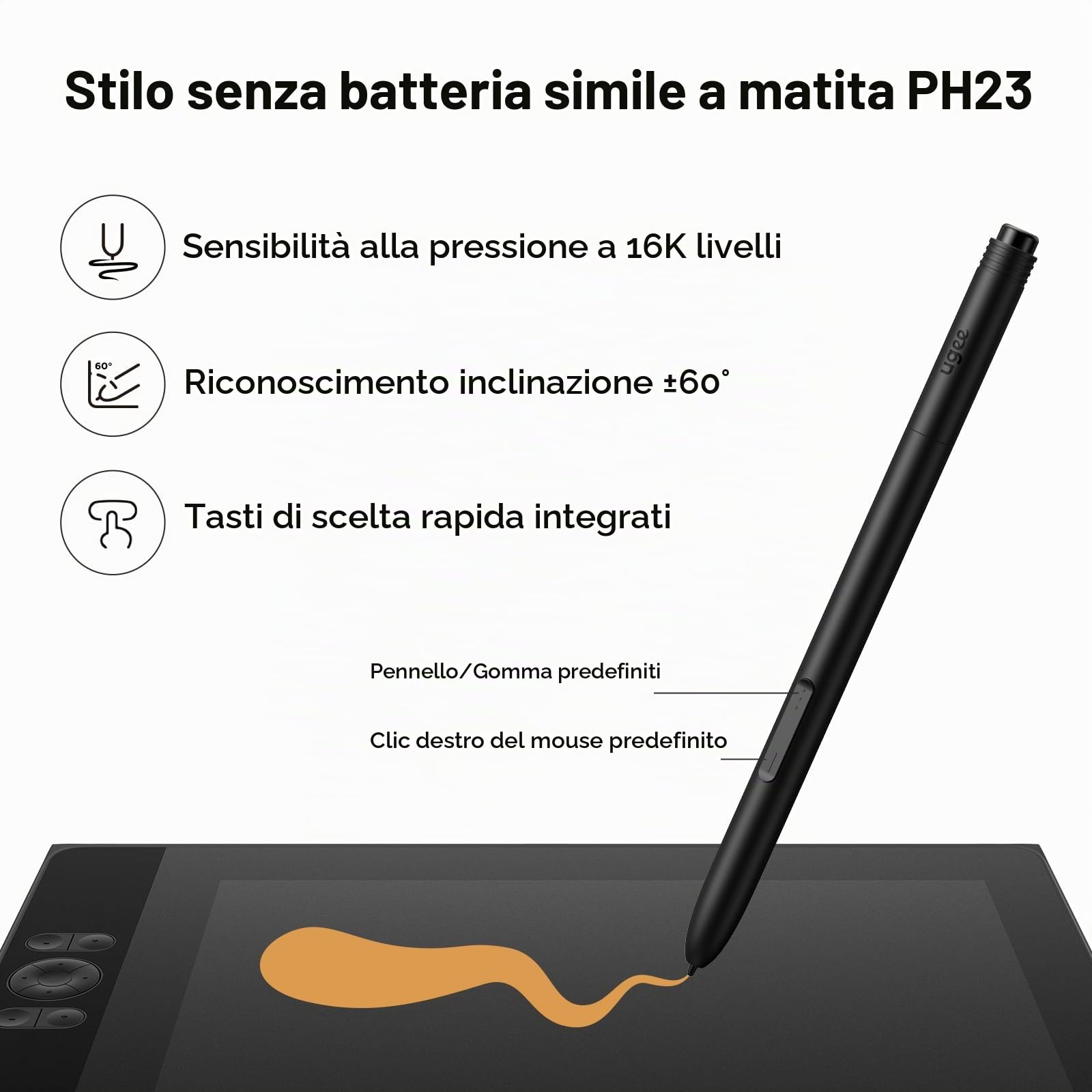 ugee tavoletta grafica con schermo UE12 11,6 pollici,124% sRGB Ultra-Wide Color Gamut ideale per l'ufficio domestico e l'apprendimento online (11,6 pollici)