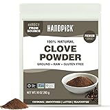 HANDPICK Ground Cloves (283g/10oz), Gluten free, Sourced from India, For Cooking, Smoothies, Tea, Packed in Resealable Zip Lock Pouch Clove Powder