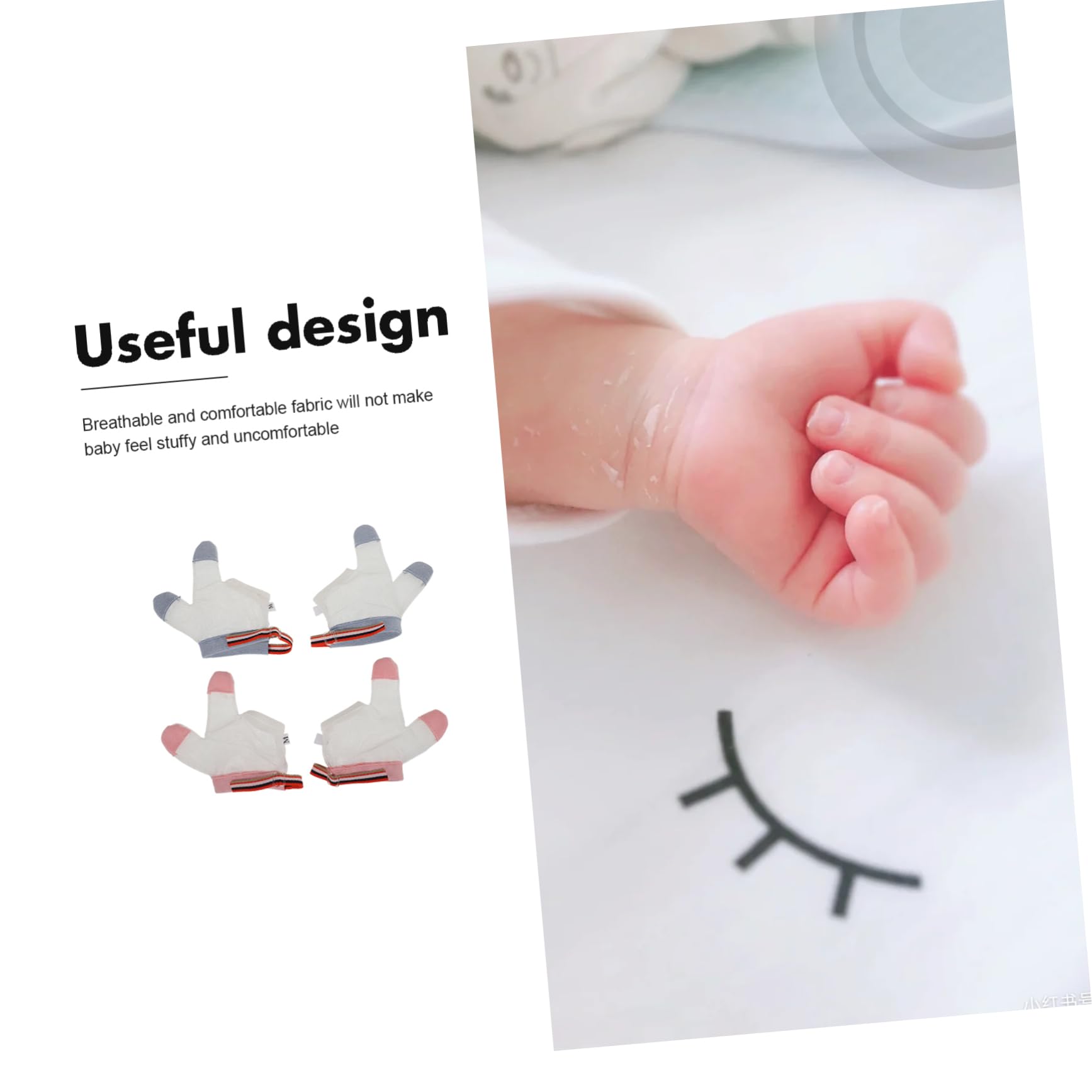 TOYANDONA 10pares Guantes Para Bebés Para Dejar De Chuparse El Dedo Transpirables y Ajustables De Guantes Antisucios Para Dentición Diseño Humanizado Para Comodidad Infantil