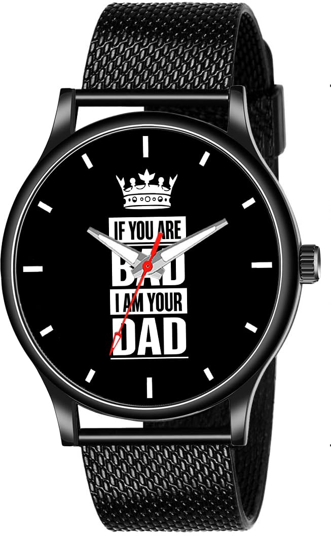 RUSTET IF You are Bad Then I AM Your DAD Attitude Black Black Colored Strap Black Boys s Watch (B0CSYYRYP4) Amazon Price History, Amazon Price Tracker