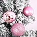 Emopeak 24Pcs Mini Pink Christmas Ornaments for Xmas Tree - 1.2 Inch Christmas Balls Small Shatterproof Hanging Ball Decorations for Holiday Wedding Party Decoration Pink