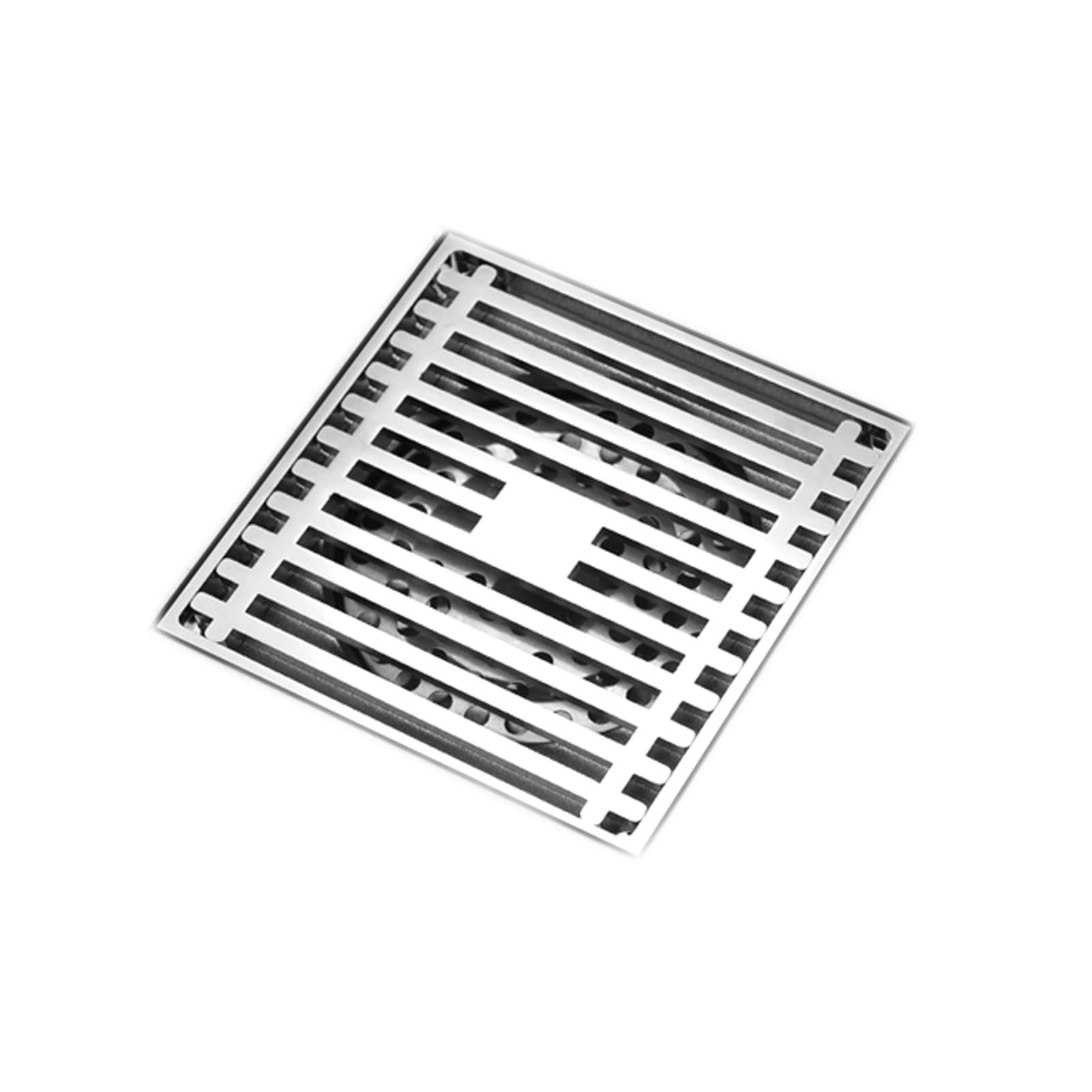 vfdaSWQQ Floor drain, Bathroom Square Shower Drain Brass Floor Drainer Trap Waste Grate Cover Hair Strainer 4 Inch