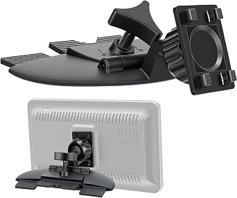 CD Slot Mount for CarPlay Screen Heavy-Duty 360 Rotation Car CD Mount for CarPlay Screen with 4-Button Lock, Compatible with 7-11" GPS Monitors & Portable Car Play Screens