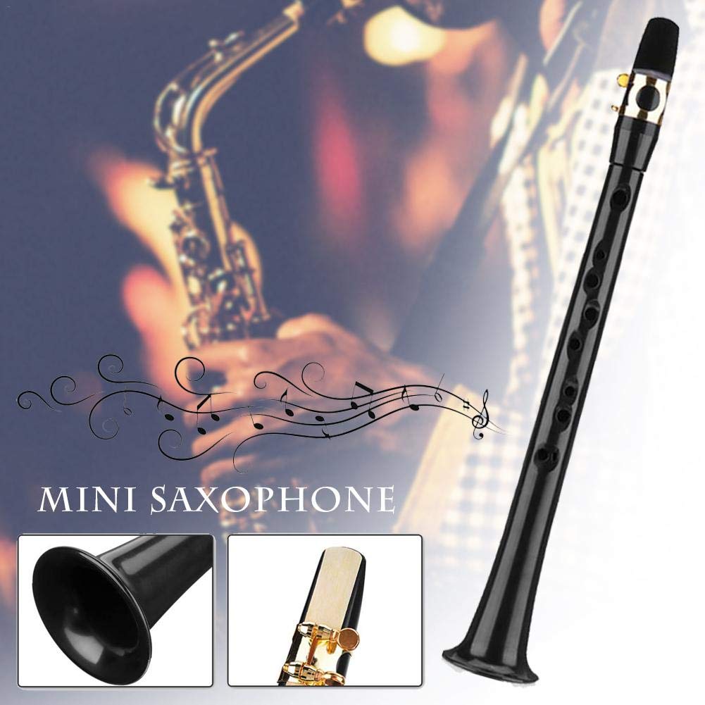 Mini sassofono tascabile, sax contralto, portatile, con 4 ance 8 cuscinetti dentali e borsa per il trasporto, strumento a fiato, adatto per principianti, facile da giocare