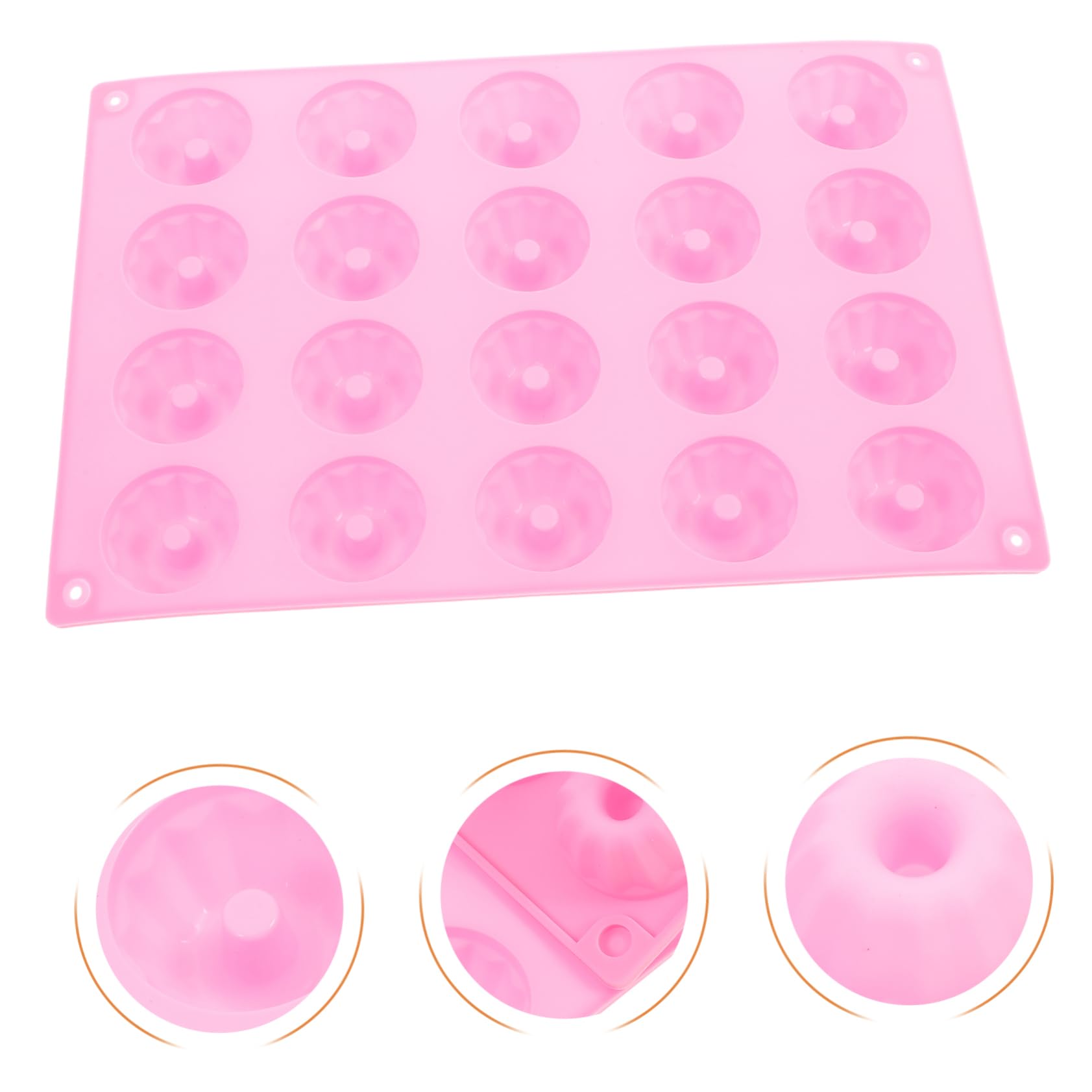 Cabilock 20pièces Moule à Gâteau Silicone à Cavités Outil De Pâtisserie Pratique Pour Cupcakes Mousse Et Plus Rose
