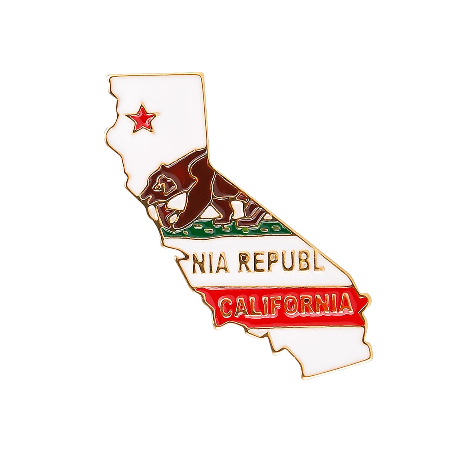 State Shaped Map Lapel Metal Pin Enamel Brooch Keepsake Beautifully Designed for Backpack Hat