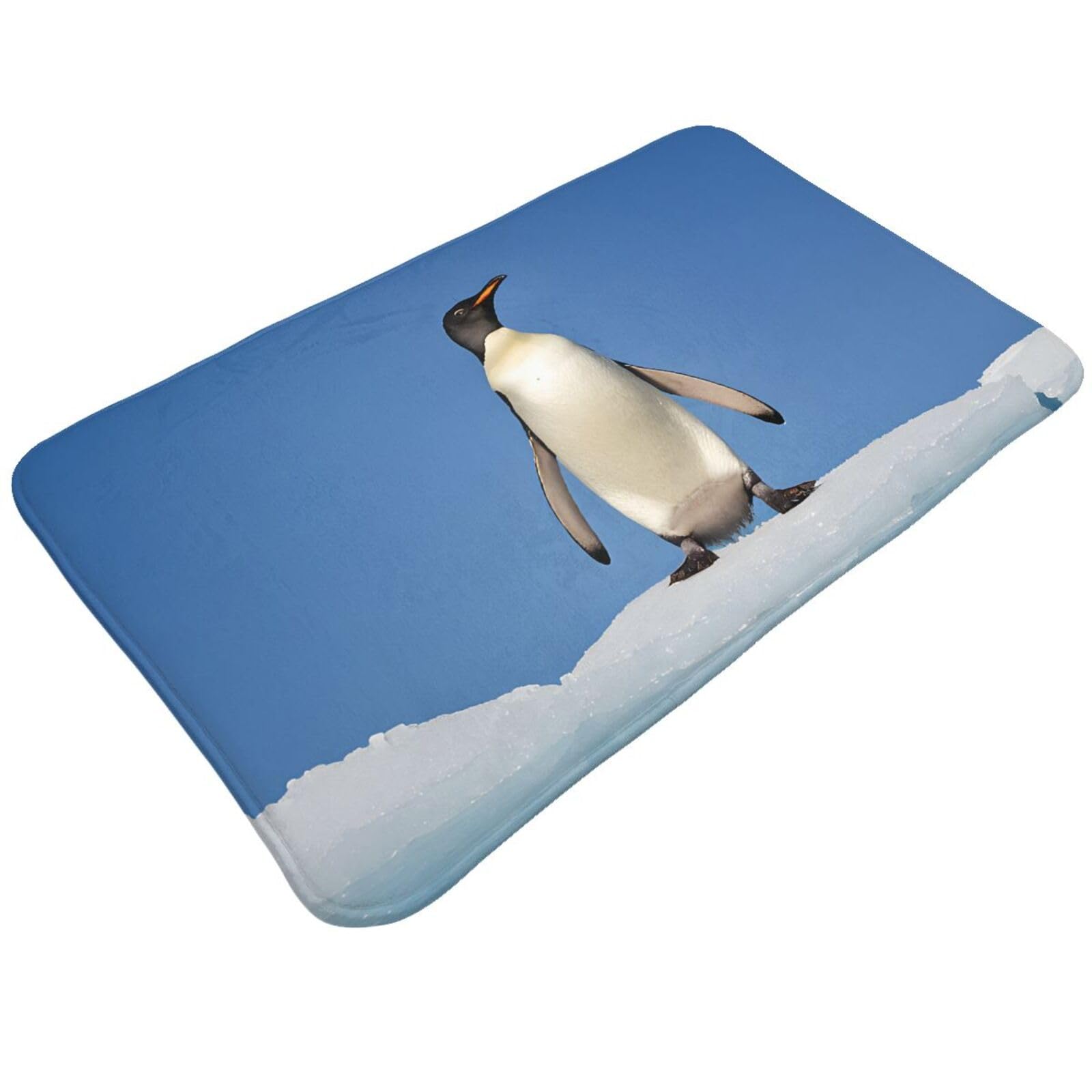 Cute Penguin Print Living Room Bathroom Kitchen Anti Slip and Absorbent Carpet, Indoor Entrance Door Muddy Floor Mat, Ultra Soft Washable Carpet 21x31.5 Inches