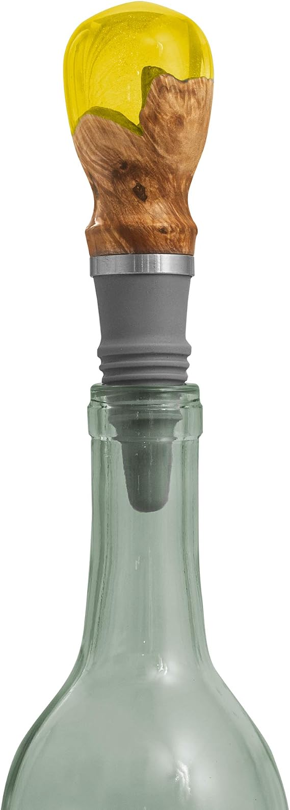 Savannah Silicone Bottle Stopper with 3/8 x 16 tpi Threaded Post For Attaching Hand Made or Lathe Turned Handles (Gray, 10)