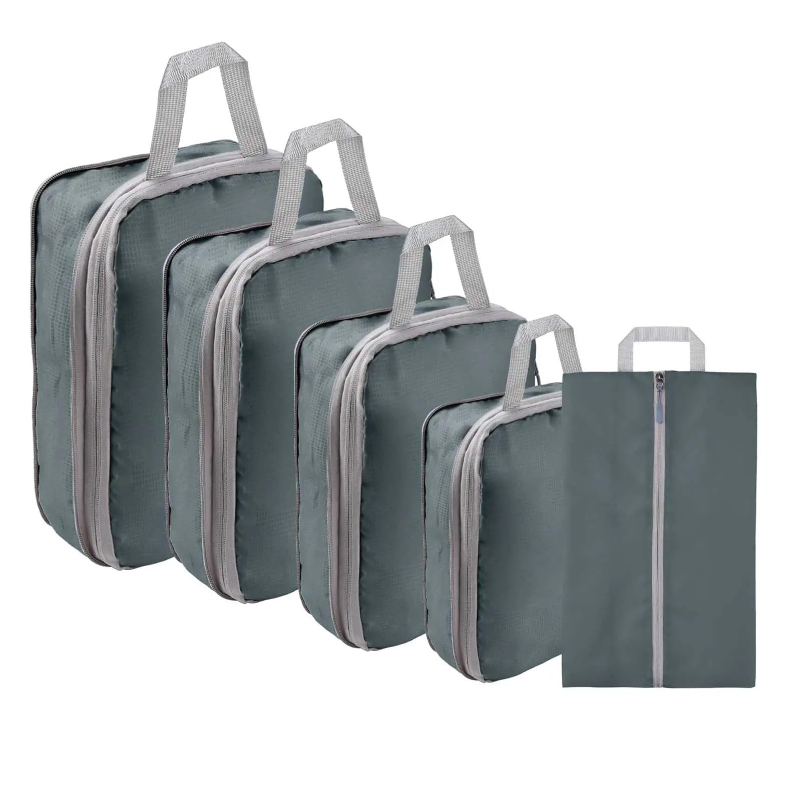 Organizer Viaggio Set da 5/6 cubi imballaggio comprimibili, borsa portaoggetti viaggio portatile, grande capacità, impermeabile, for bagagli(5pcs gray)