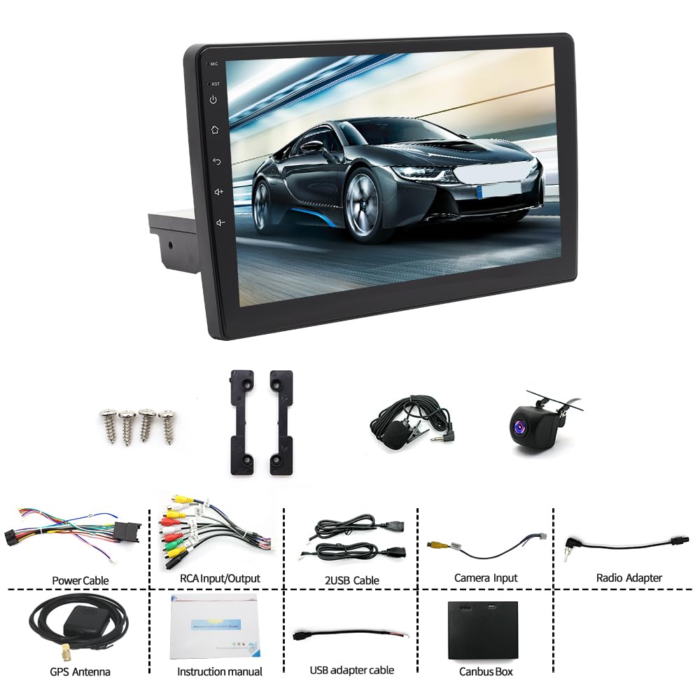 10 inch Android14 Double Din Autoradio pour Ford Transit Custom 2018-2023 avec Wireless Carplay Android Auto, 2+64G Touchscreen Autoradio Bluetooth Headunit GPSNavigation FM/RDS Backup Camera