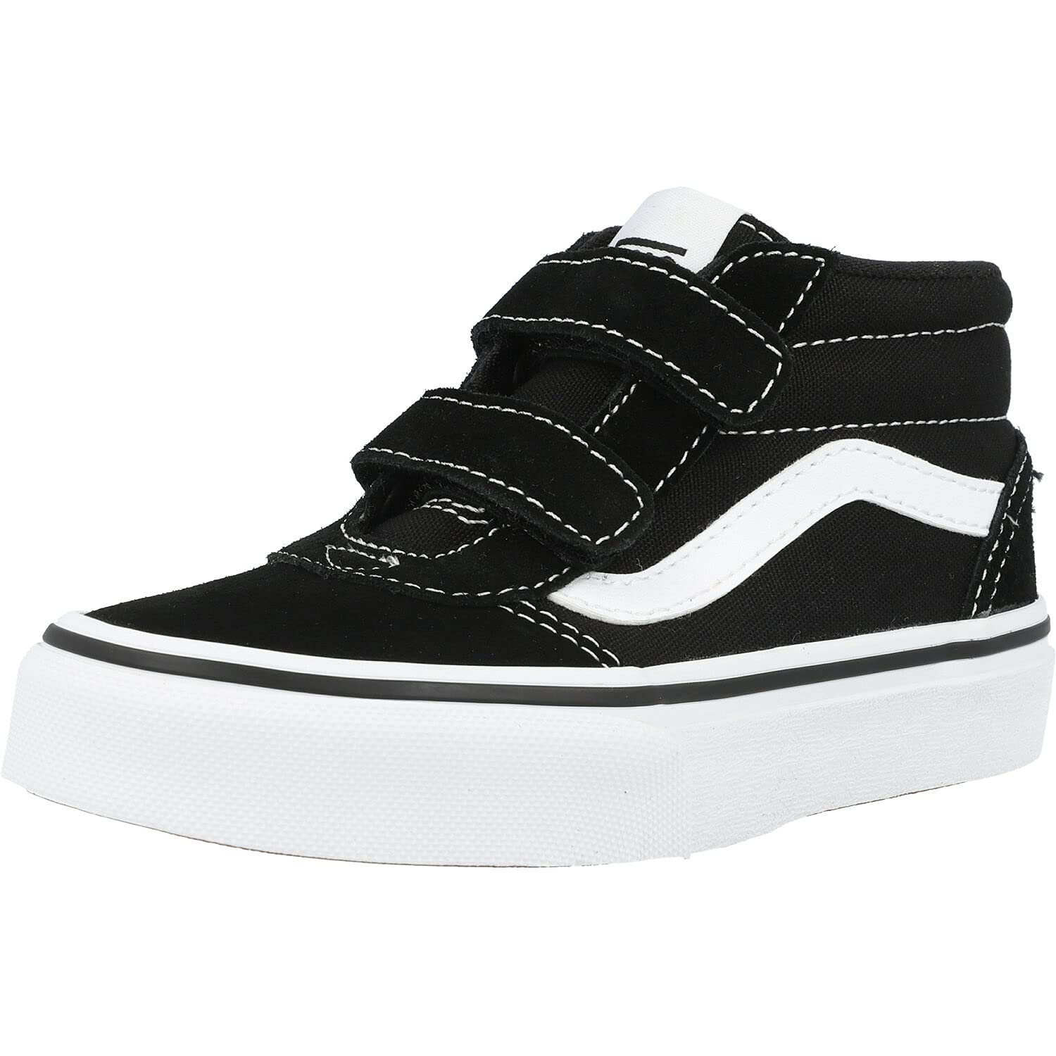 Vans Unisex Kids Yt Ward Mid V Sneaker, Suede Canvas Black White, 2.5 UK Child