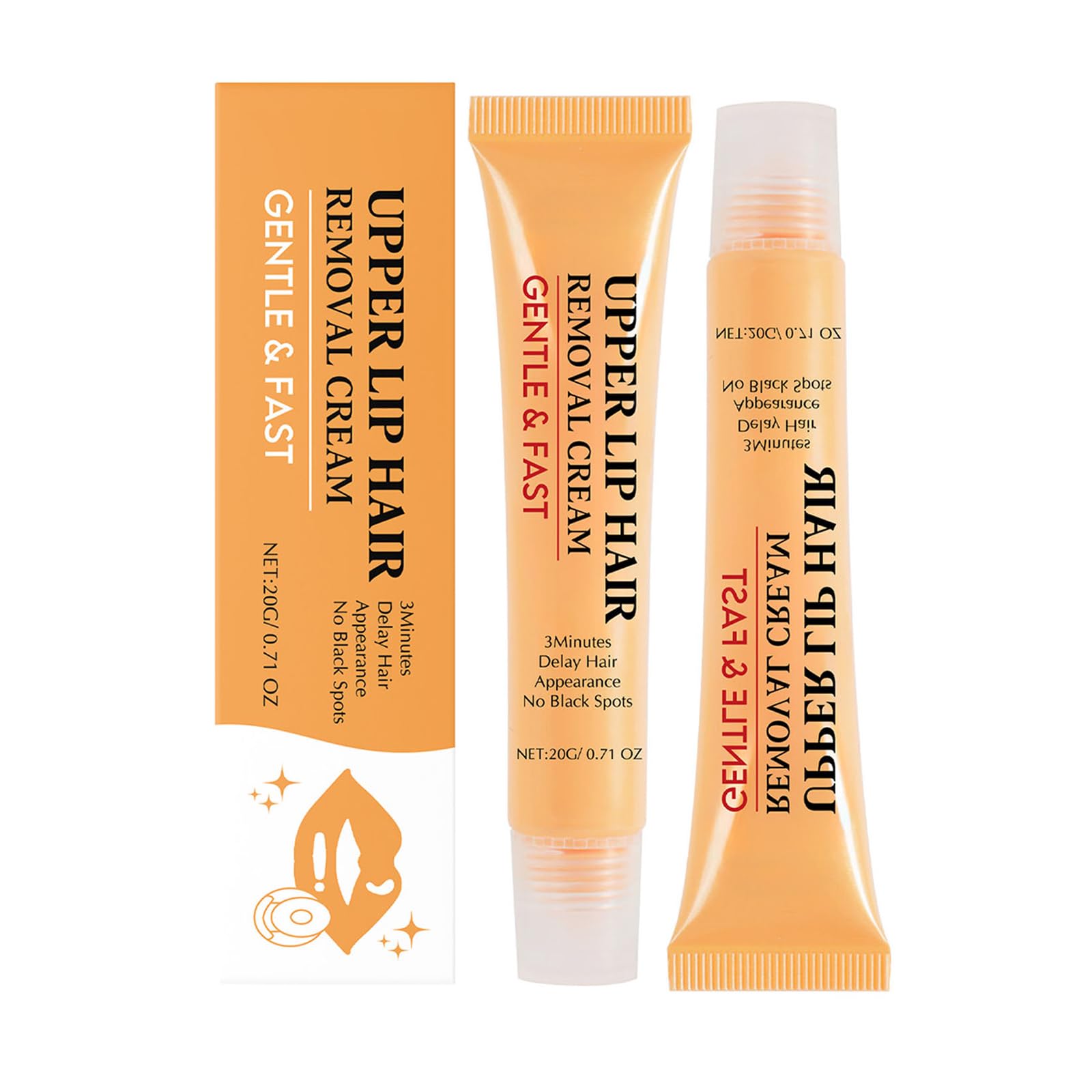 Crema para eliminar el vello facial, depilación hormonal de la piel, para mujeres, piel suave y lisa, refrescante y no grasa, para todos los tipos de piel, 20 g (talla única, 2 unidades)