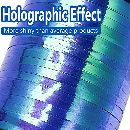 Image of PartyWoo Blue Ribbon, 500 Yard Curling Ribbon for Crafts, Balloon String, Gift Wrapping, Holographic - 1 Roll