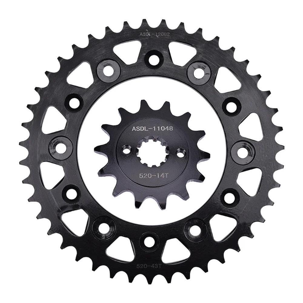 Pignons avant et arrière de Moto 14T/43T 520 250cc adaptés for CRM250