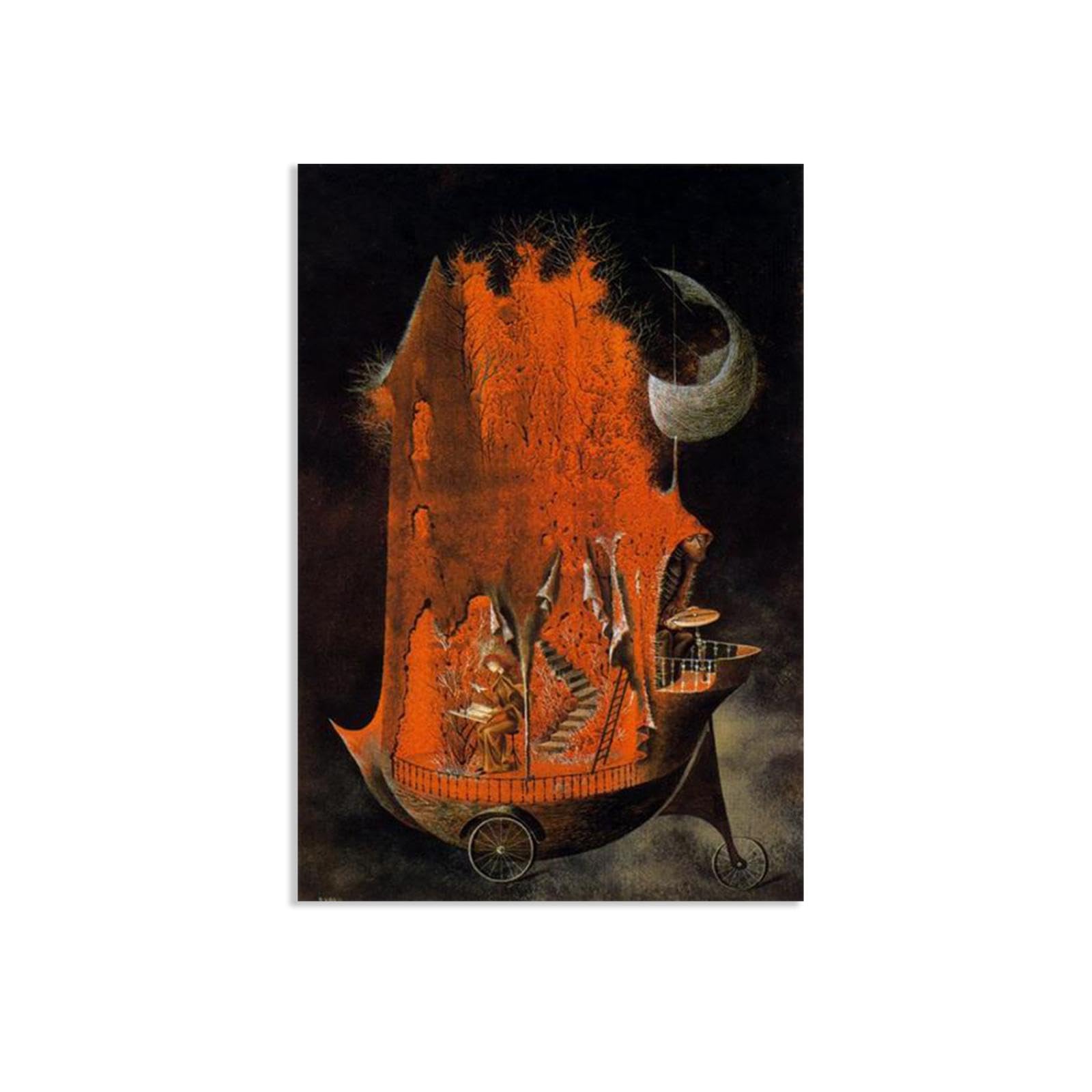 MYCGGDGH Remedios Varo Canvas Wall Art Reproductions of Famous Paintings The emigrants Surrealism Famous Art Poster Wall Decor for Living Room Bedroom Home Decor 70x50cm(28x20in) poster