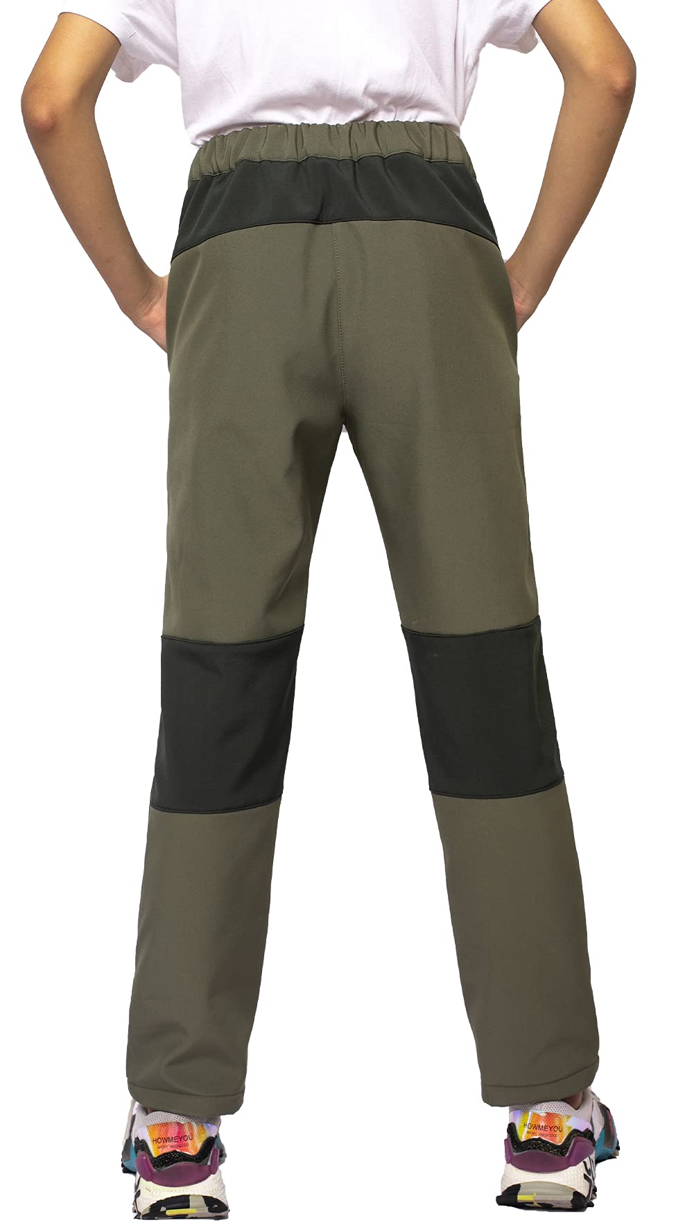 SEAUR Pantaloni softshell per bambini, imbottiti, invernali, caldi, da trekking, impermeabili, antivento, da neve, 115 – 175 cm