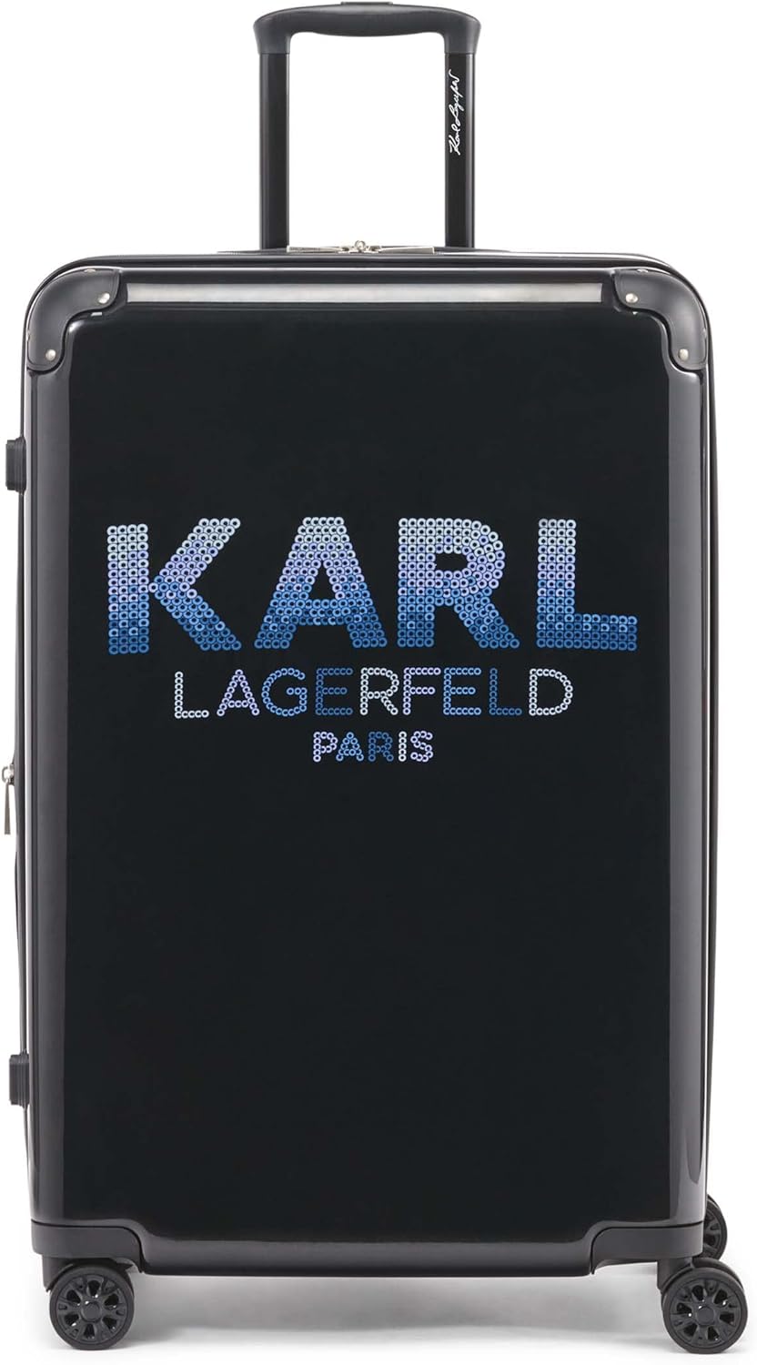 Karl Lagerfeld Paris Sequins 28" Upright Luggage, Black