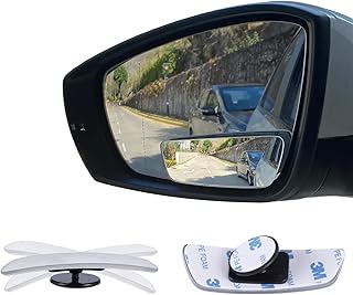 LivTee Blind Spot Mirror, Rectangular Shaped HD Glass Frameless Convex Rear View Mirror with wide angle Adjustable Stick for Cars SUV and Trucks, Pack of 2