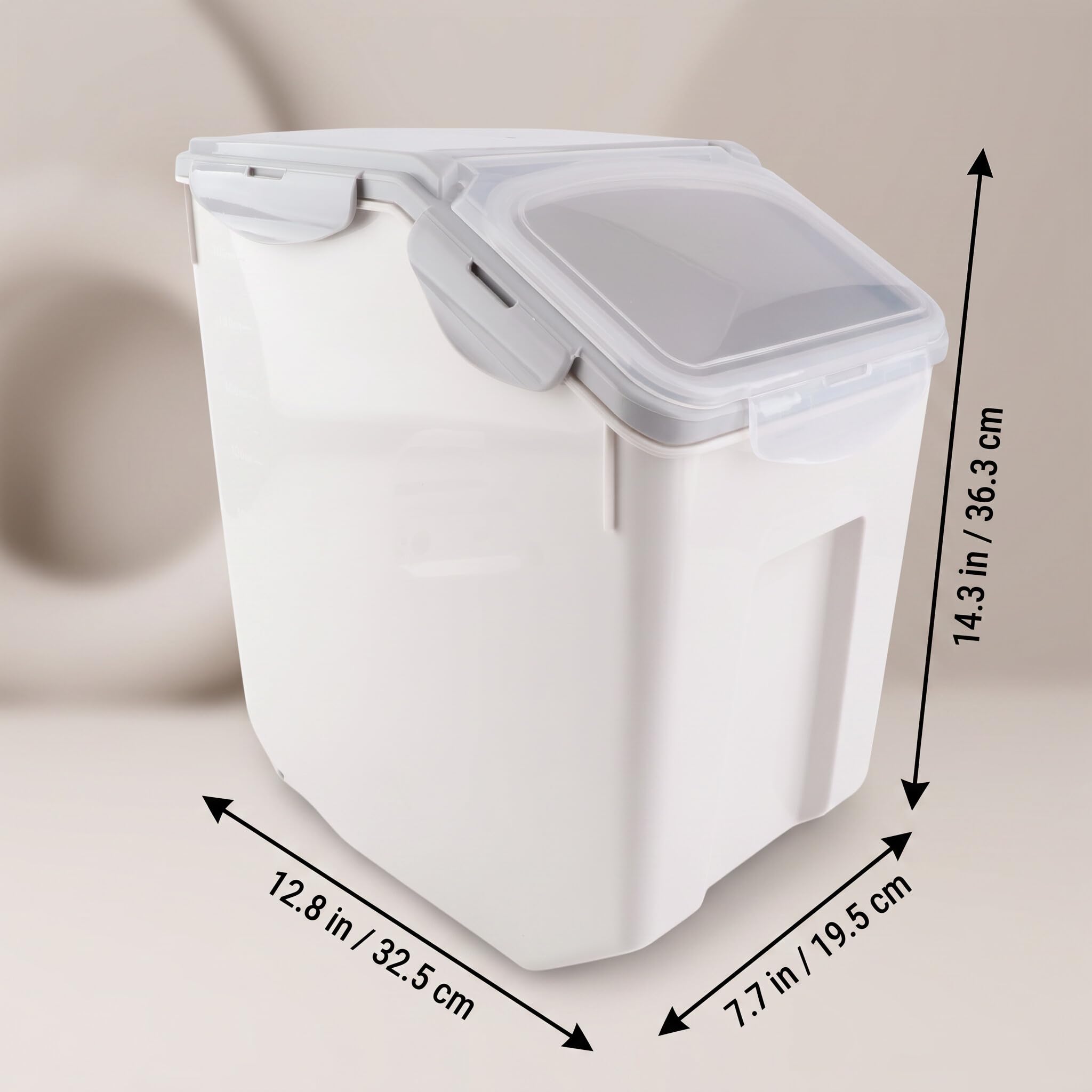 Contenitore per Alimenti da 15 kg, Contenitore di Stoccaggio con Doppia Sigillatura, Tenuta Antiumidità, Realizzato in Materiale ABS, Ideale per Cereali, Farina, Zucchero e Altri Prodotti Alimentari