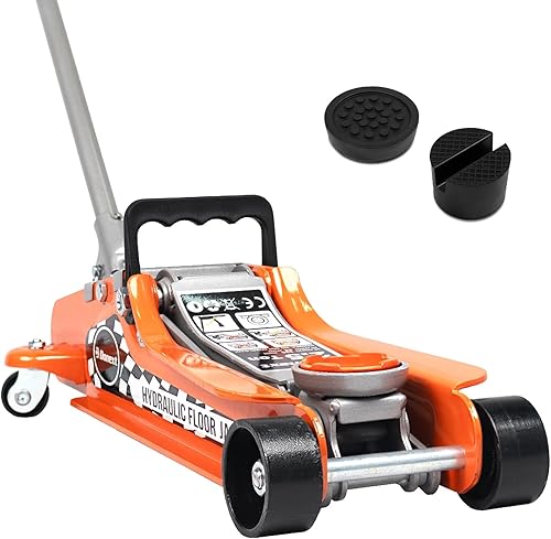 Donext Gato de piso de acero, gato hidráulico de piso de carreras de perfil bajo, 2,5 toneladas