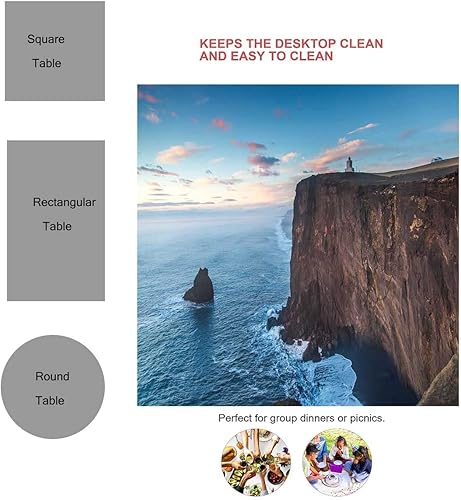 Miniatura 3 de Mountain Peak Scenery Mantel para mesa rectangular de tela para fiestas de Navidad, 60 x 60 pulgadas