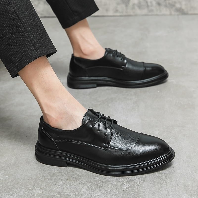 Men's Comfortable Tuxedo Shoes Men Retro Comfortable Business Formal Derby Shoes Mens Sneaker Low Top Lace Up Pointed Toe Casual Oxford Shoes2