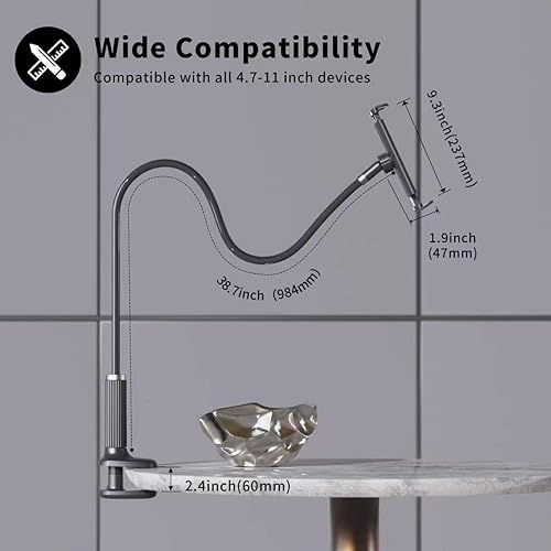 Miniatura 2 de Soporte para tableta de cuello de cisne - Soporte flexible para tableta, soporte para teléfono celular, soporte para celular, brazo ajustable