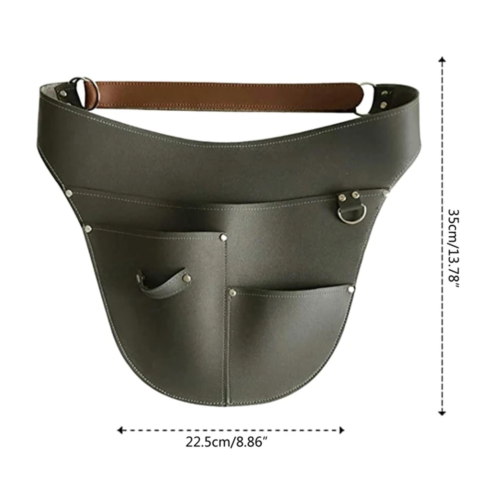 Étui de ceinture multifonctionnel en simili cuir for outils jardin, pochette taille réglable, sac tablier travail jardinage étanche Pour Charpentier(Green)