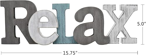 Miniatura 6 de Letrero decorativo de madera rústica verde azulado para el hogar, letras recortadas independientes, letrero de palabra en bloque para colgar,