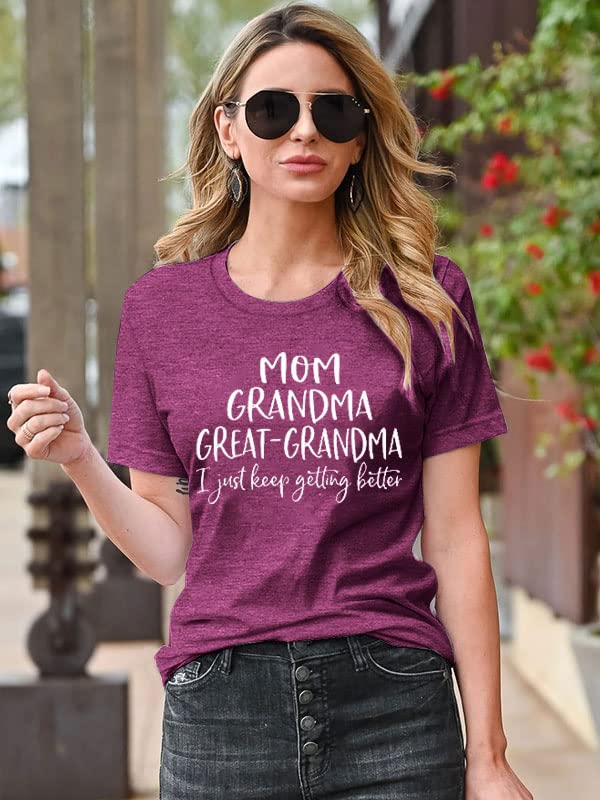 Grandma Shirts for Women Mom Grandma Great Grandma Graphic Tshirts Grandmom Gifts Tops Casual Gigi Tees Shirt4