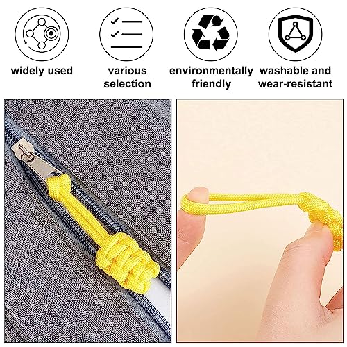 Image of GORGECRAFT 20PCS Replacement Zipper Pulls Tab Nylon Zipper Repair Kit Zipper Head Hand Woven Pull Rope Zipper Handle Fixer Cord Pull Tab for Backpacks Jackets Luggage Purses Handbags Sweatshirt