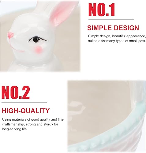 Miniatura 8 de Decoración de cesta de conejo de Pascua, figura de conejito de porcelana, adorno de escritorio para el hogar, decoración de fiesta de Pascua, adorno