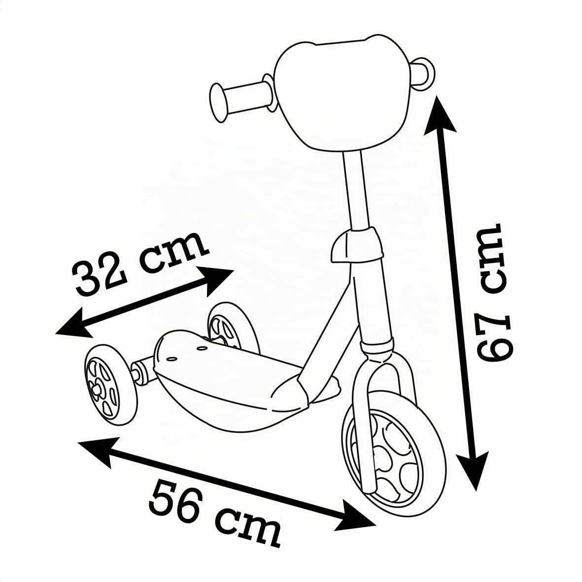 Smoby - Stitch - Patinette 3 Roues - Structure Métal - Guidon Ajustable - Repose-Pied Antidérapant - A Partir de 3 Ans - Poids Maximum 20 Kgs