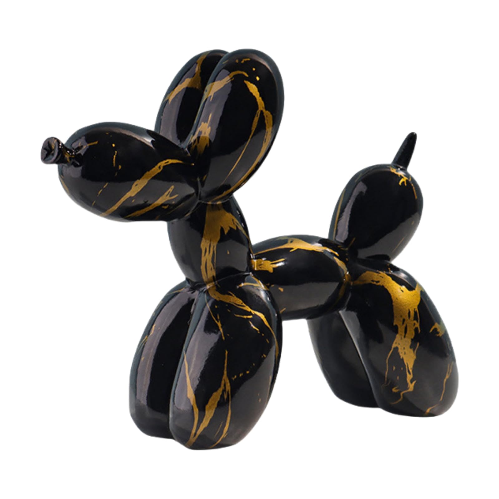 Yoyumi Black Gold Statue Balloon Dog Sculpture Ornaments Resin Crafts Home Deco For Living Room Office Decorations