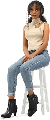 Miniatura 5 de mysoft - Botines de tacón grueso con cremallera para mujer, altura hasta el tobillo, con correa en el tobillo