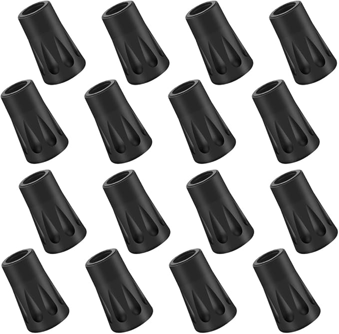 Walking Pole Rubber Tips,16 Pcs Walking Stick Rubber Tips,Trekking Pole Tip Protectors Hiking