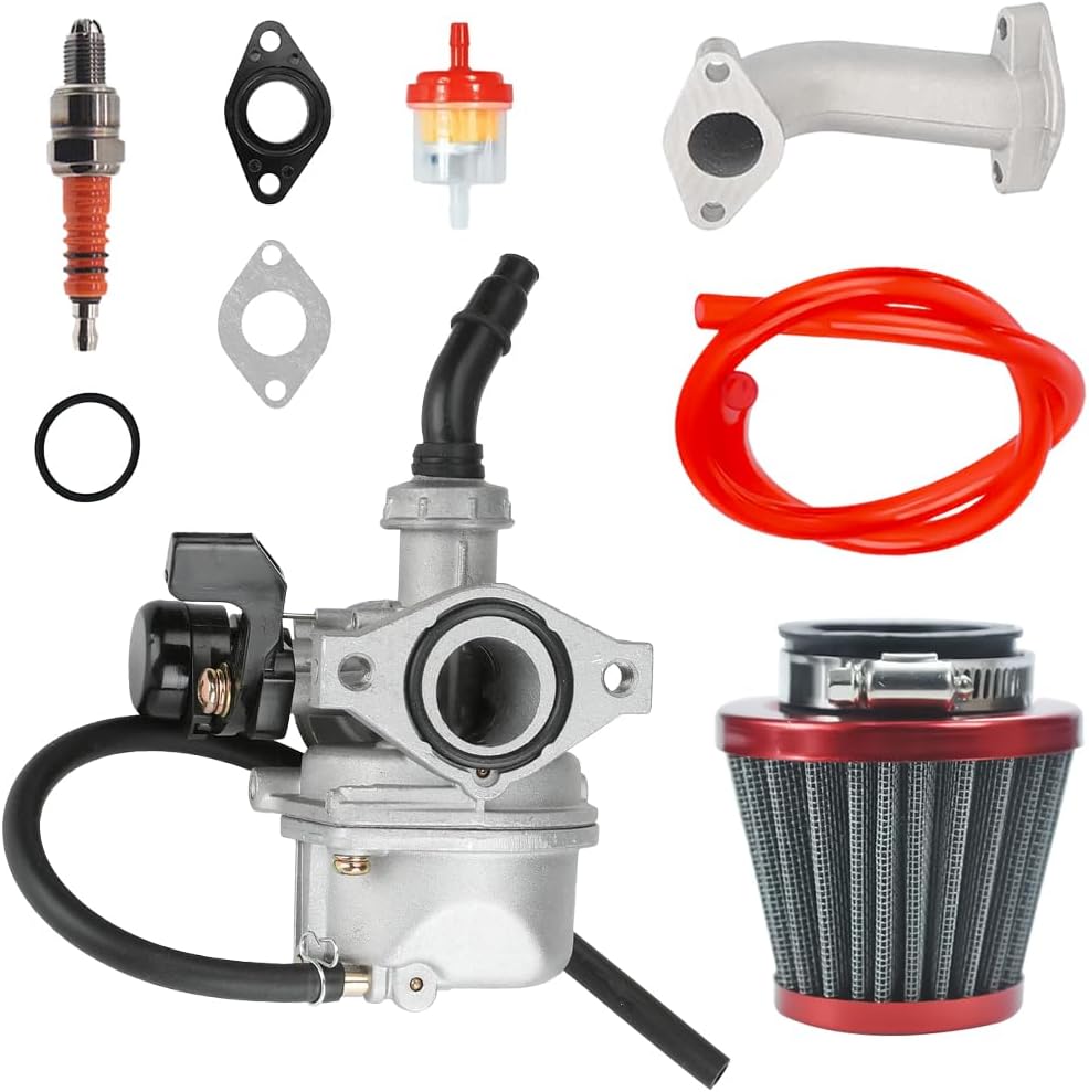 PZ19 Carburetor Kit Fits for TaoTao Baja Kazuma Honda CRF Chinese Quad 4 Stroke 50cc 70cc 90cc 110cc 125cc ATV Dirt Bike Go Kart with Air Filter & Spark Plug 19mm Carb
