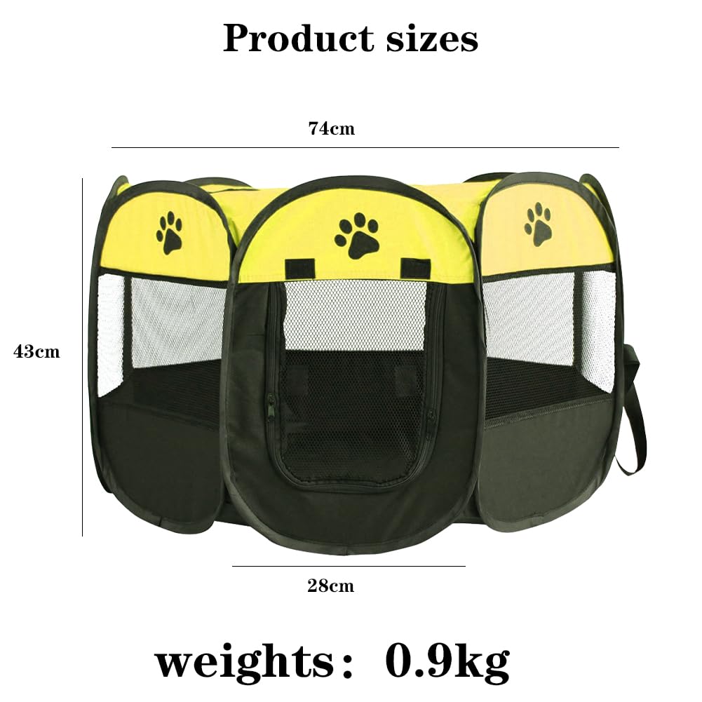 Parc pour Chiots - Pliable - pour Chiens - en Tissu Oxford - Étanche - pour l'intérieur ou l'extérieur - Fruit Vert