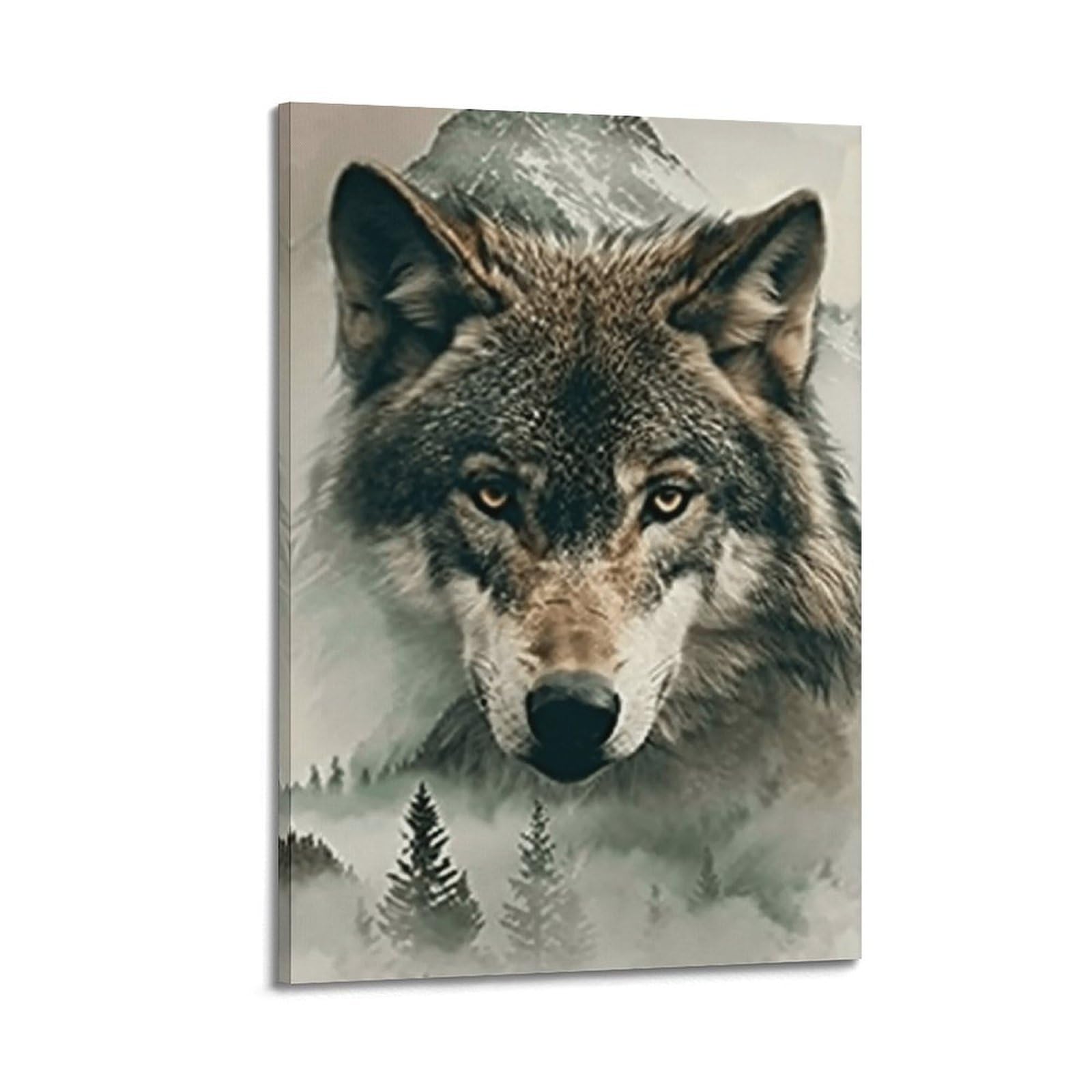 JUWRHRHHRH Timber Wolf Forest Landscape 01 Poster Canvas Aesthetic Wall Art Painting Decor for Living Room Bed Room 20x30inch Frame-style