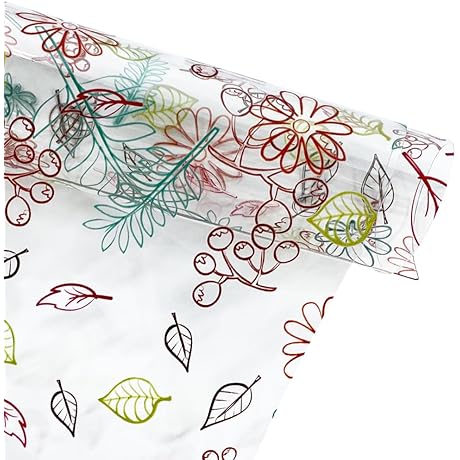 ONEART Colorful Flower Jelly Vinyl Leather Fabric | 12\"x54\" Jelly Vinyl Leatherette