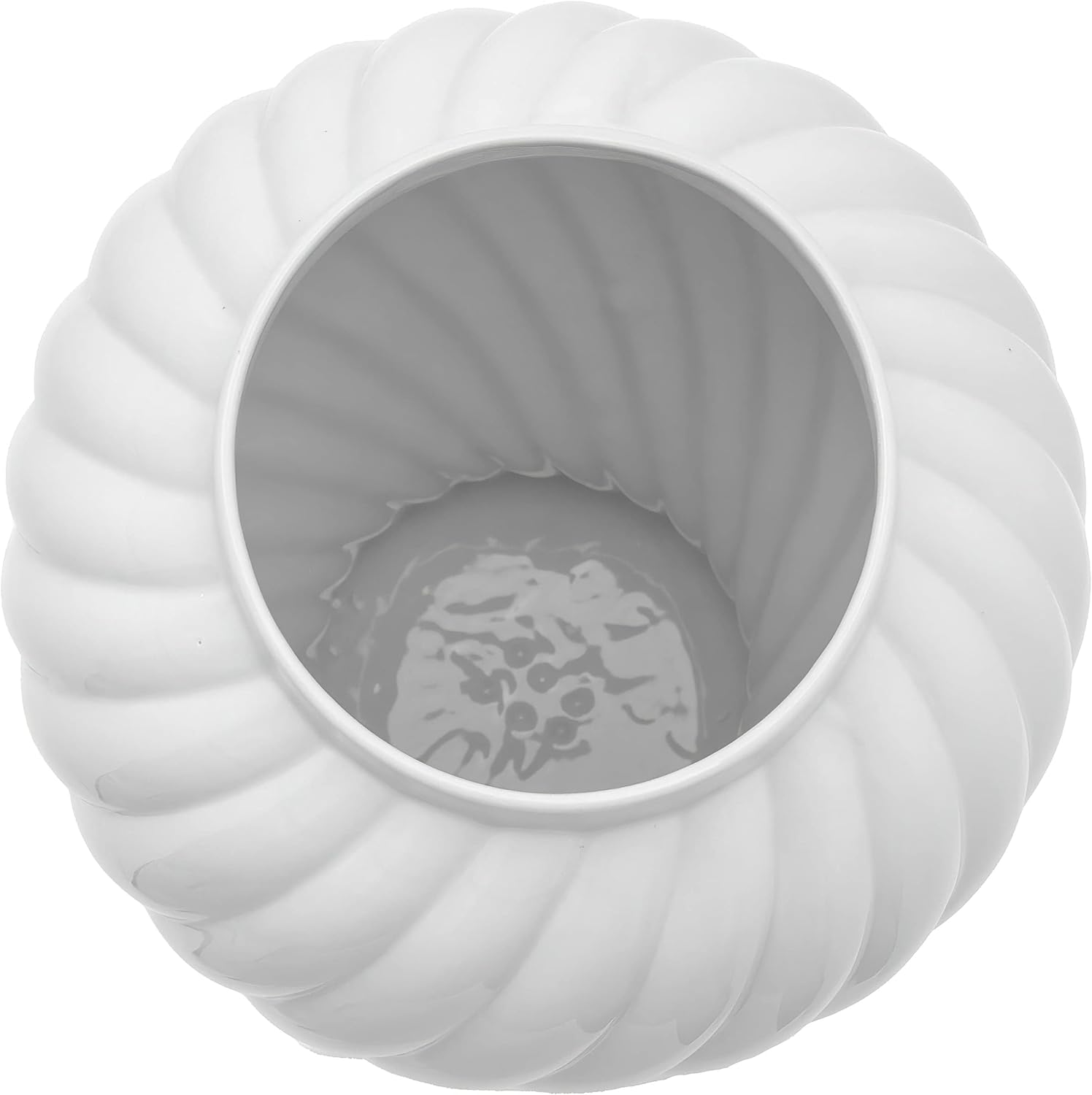 Red Lantern 24" White Swirling Ridges Temple Jar