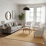 Craft Trade Oval Jute Zone Rug, 4x6 Pieds, Tapis de sol tressé à la main naturel, Rouille de jute ovale réversible pour salon, chambre et salle à manger Space