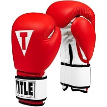 Title Boxing Premier Leather Super Bag Gloves 2.0, Red/White, Large