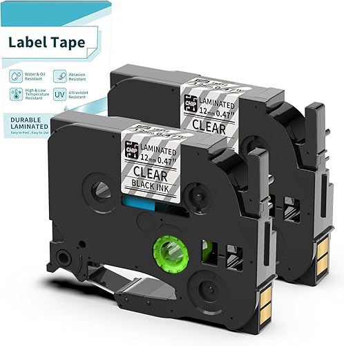 Vixic Paquete de 2 cintas de etiquetas compatibles 3B11 para cinta laminada TZ131, para PT D200 D210 H100 1880 Vixic P3200 D210S, 0.47 pulgadas,